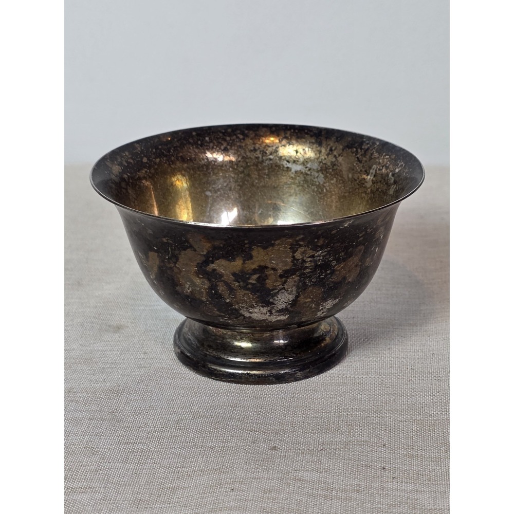 Vintage ACADEMY Silver On Copper 535 Bowl 3.5 X 2.25 "‎